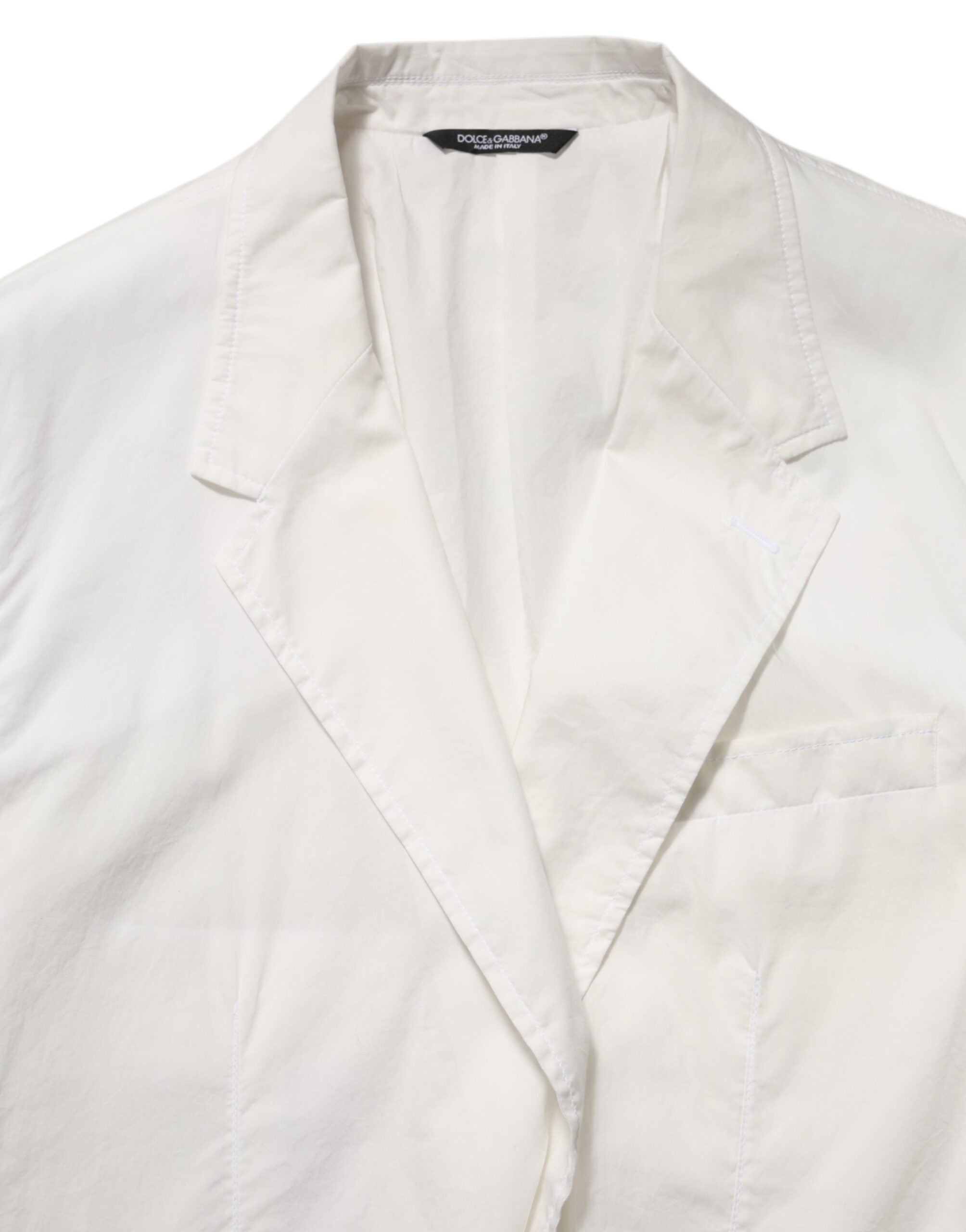 Blazer homme Dolce & Gabbana en coton blanc avec un bouton, style élégant et classique.