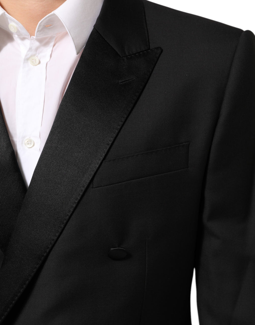 Costume blazer noir Dolce & Gabbana MARTINI à double boutonnage, coupe élégante et sophistiquée pour homme.