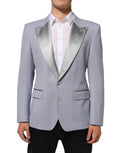 Costume homme Dolce & Gabbana en laine gris Sicilia avec deux boutons, blazer élégant et ajusté.