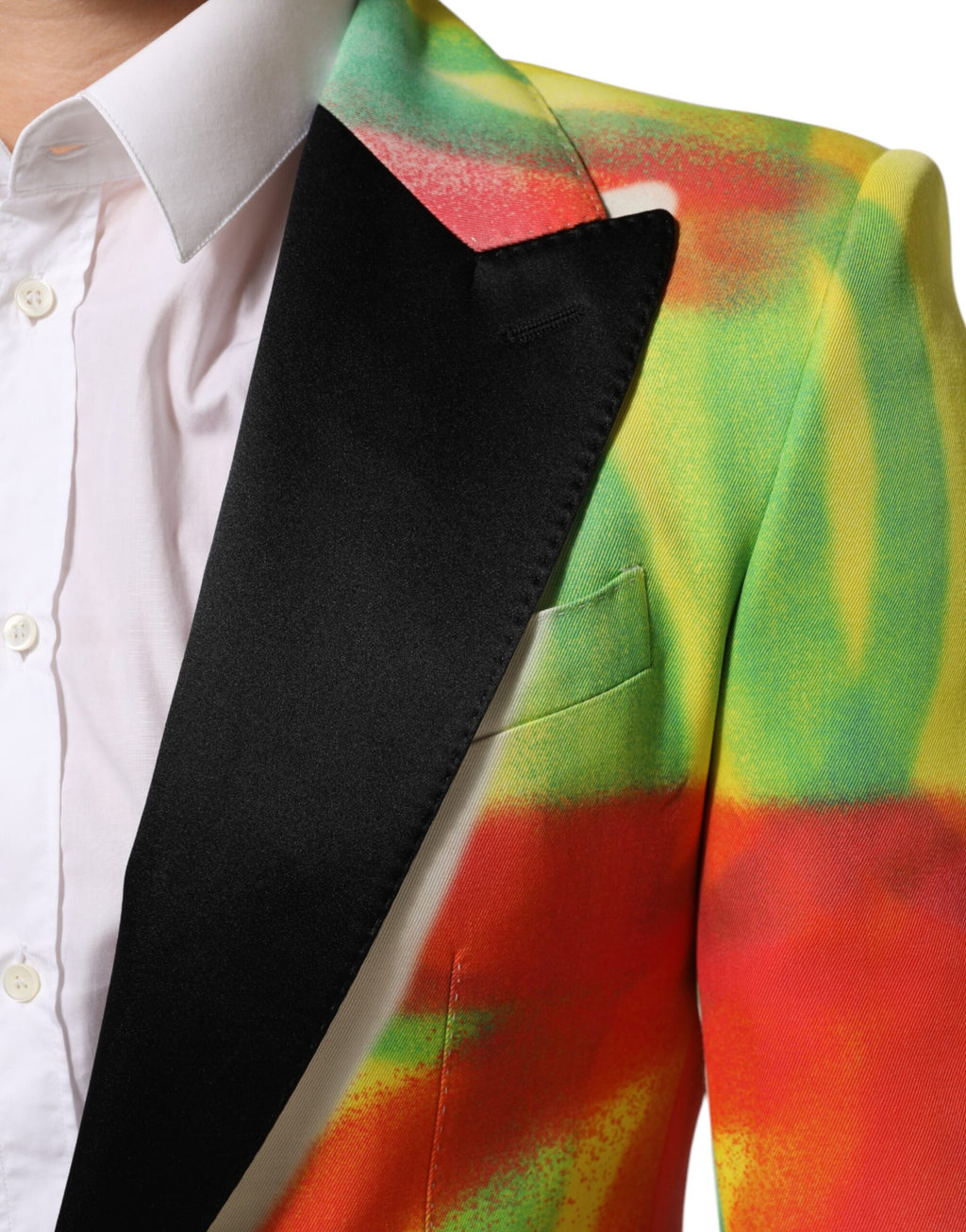 Costume homme Dolce & Gabbana Graffiti SICILIA 1 bouton, blazer multicolore avec motif artistique.