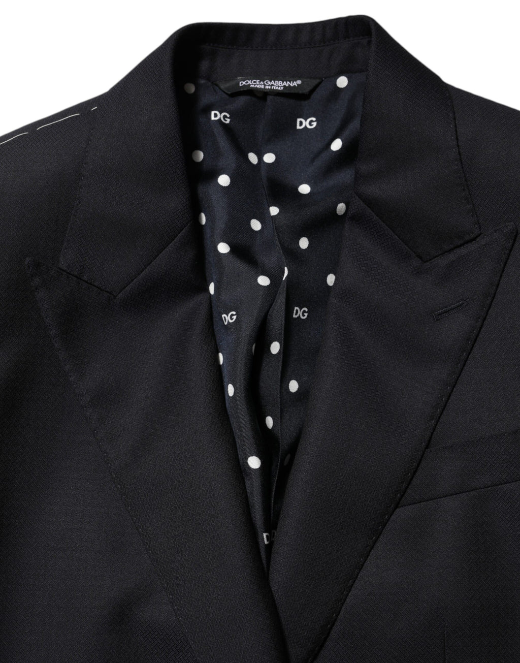 Costume pour homme Dolce & Gabbana en laine noire, blazer Napoli à deux boutons, élégant et sophistiqué.