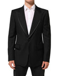 Veste blazer pour homme Dolce & Gabbana en laine noire avec un bouton, adaptée pour un look élégant et sophistiqué.