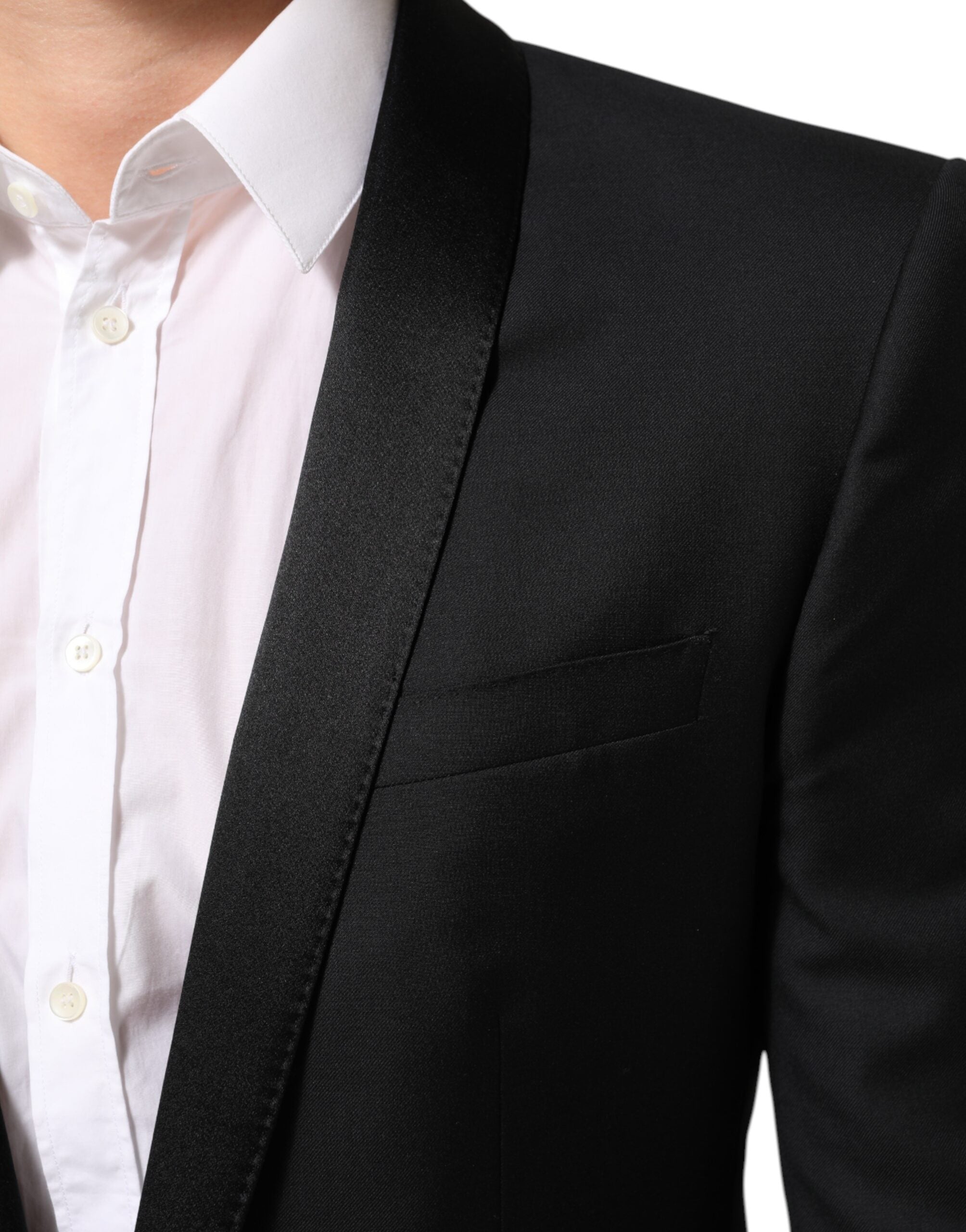 Blazer homme Dolce & Gabbana noir avec bouton or, costume élégant en costume 1 bouton, veste de costume sophistiquée.