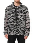 Sweat à capuche camouflage gris de Dolce & Gabbana, veste décontractée avec capuche, style streetwear élégant.