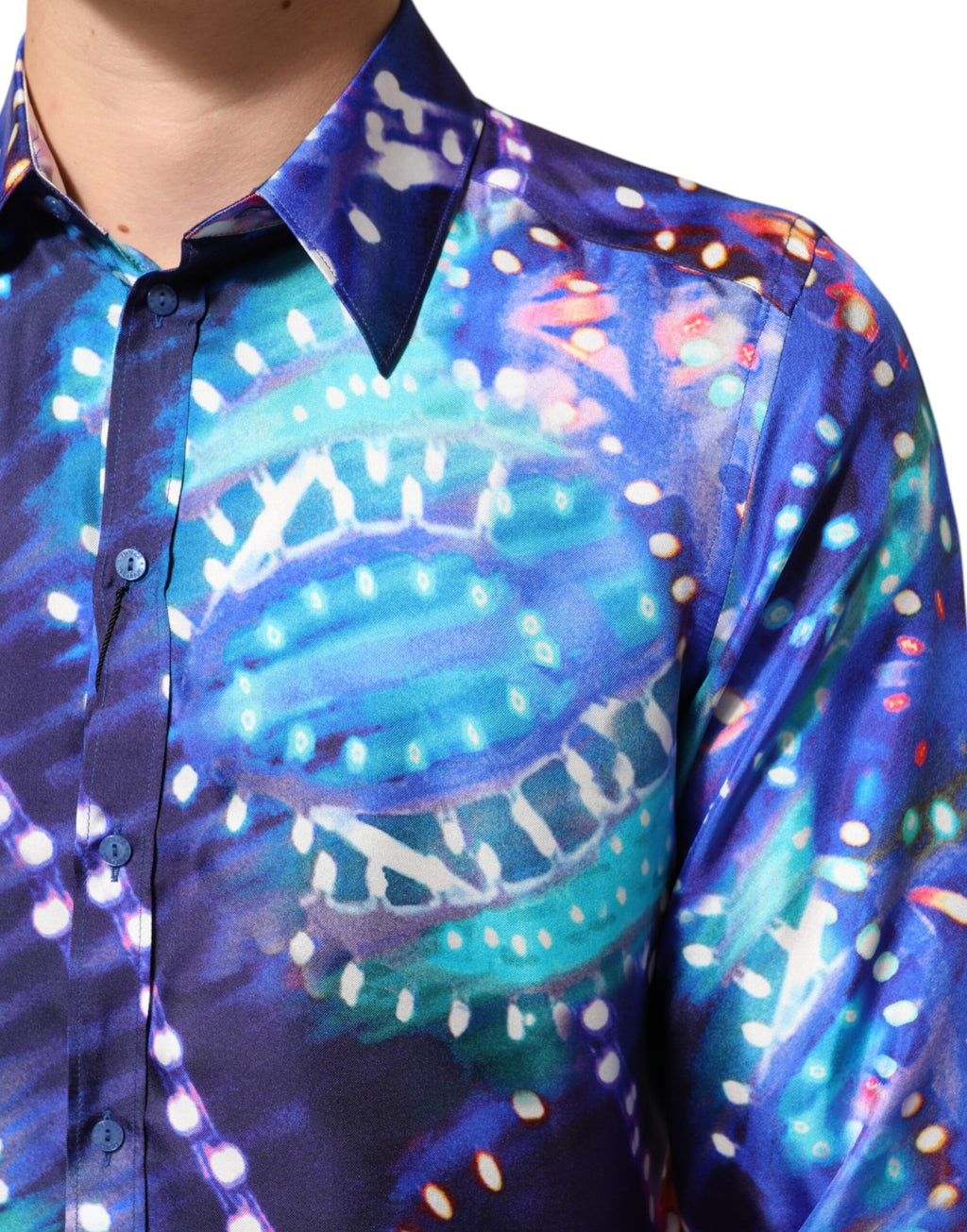 Chemise pour homme Dolce & Gabbana Luminarie MARTINI Slim multicolore, motif lumineux et élégant.