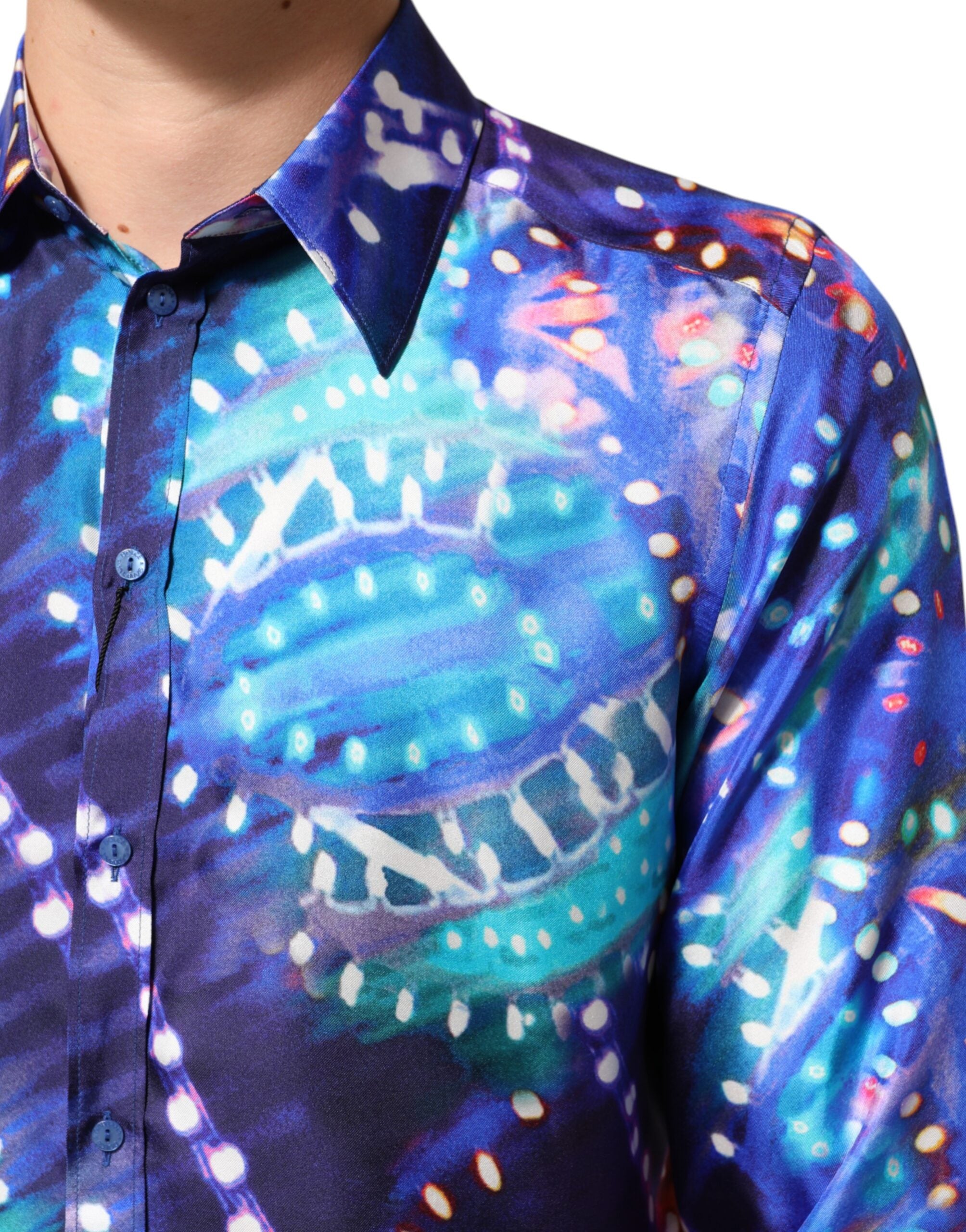 Chemise pour homme Dolce & Gabbana Luminarie MARTINI Slim multicolore, motif lumineux et élégant.