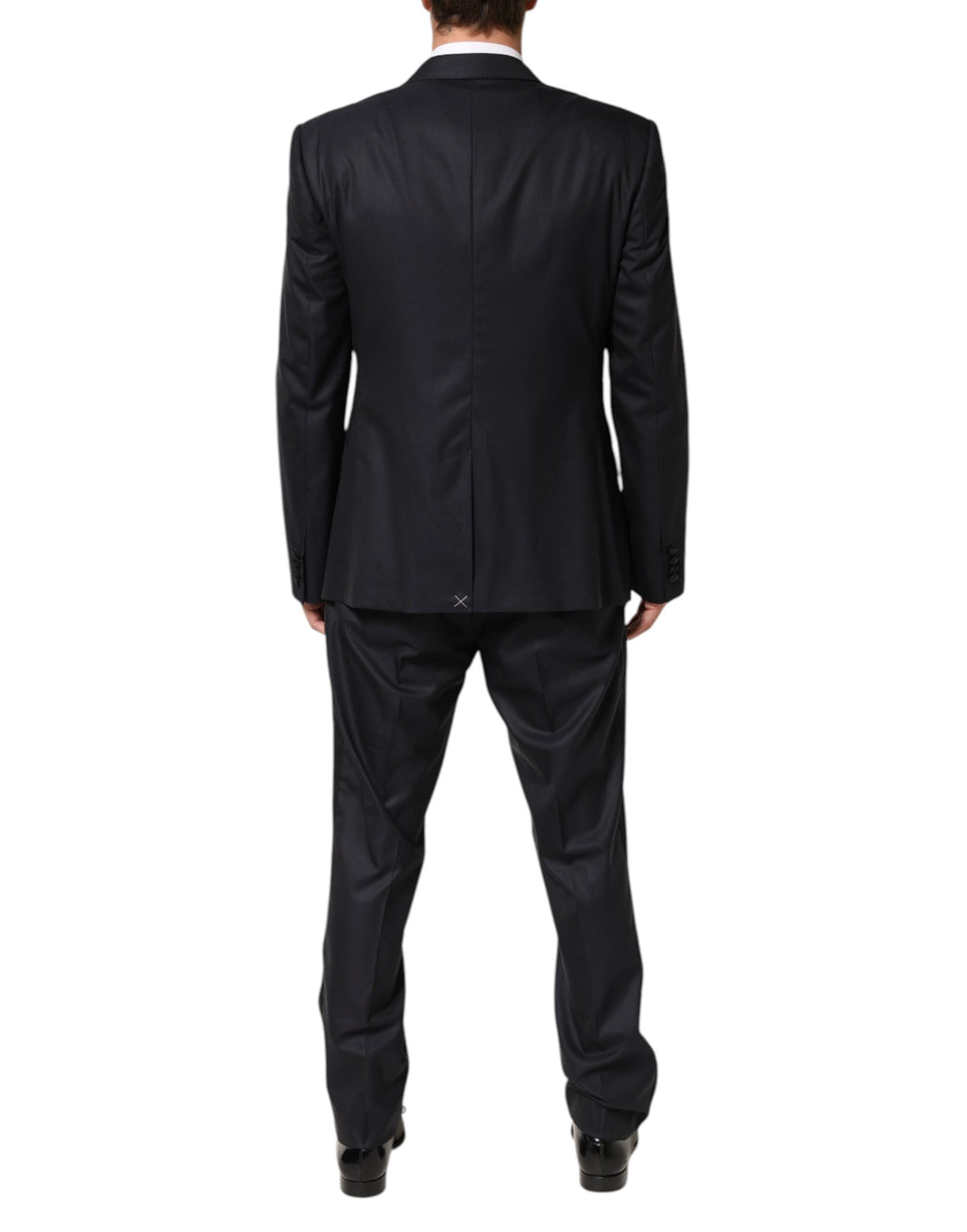 Costume trois pièces noir Dolce & Gabbana MARTINI avec deux boutons, veste, pantalon et gilet, élégant et sophistiqué.