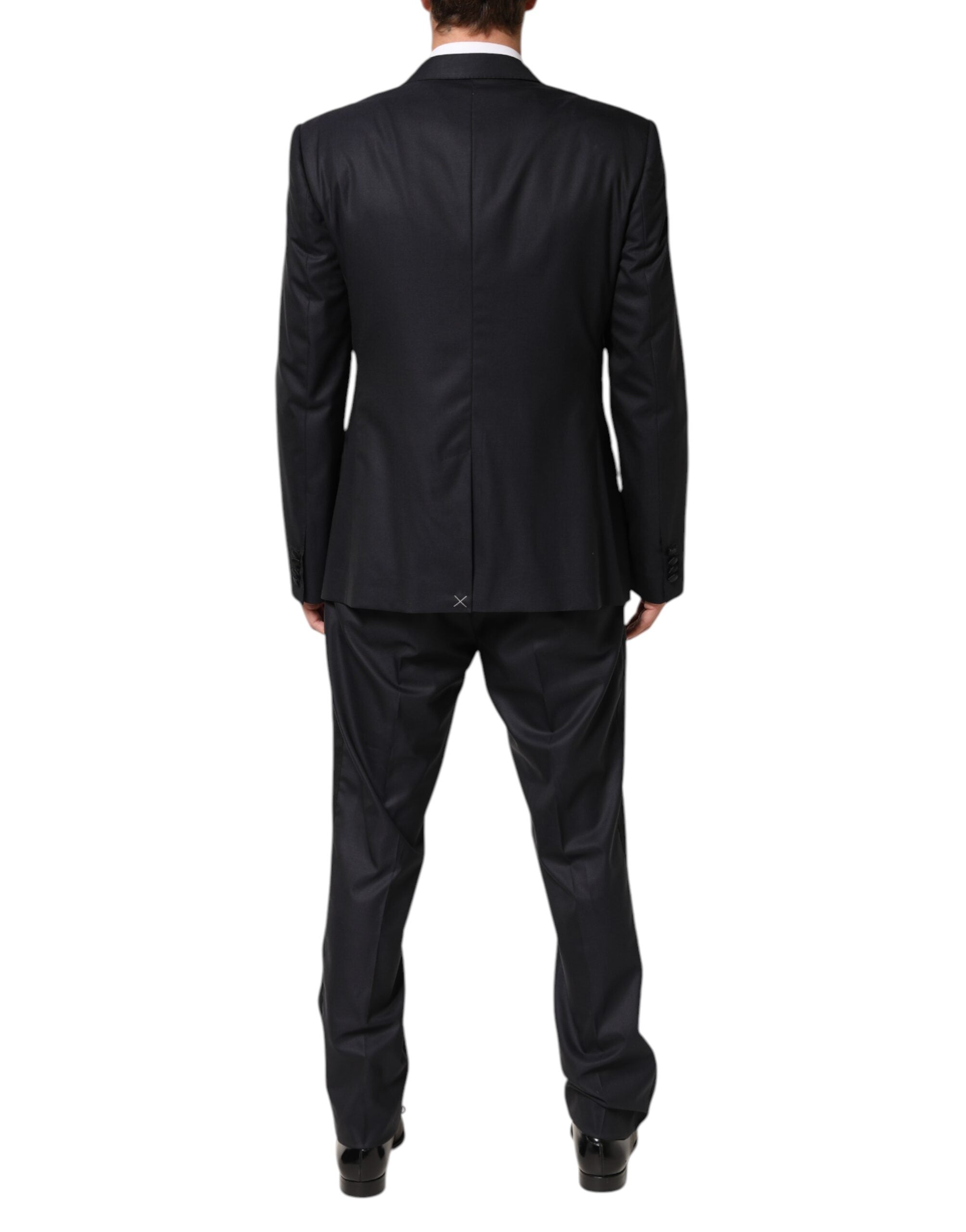 Costume trois pièces noir Dolce & Gabbana MARTINI avec deux boutons, veste, pantalon et gilet, élégant et sophistiqué.