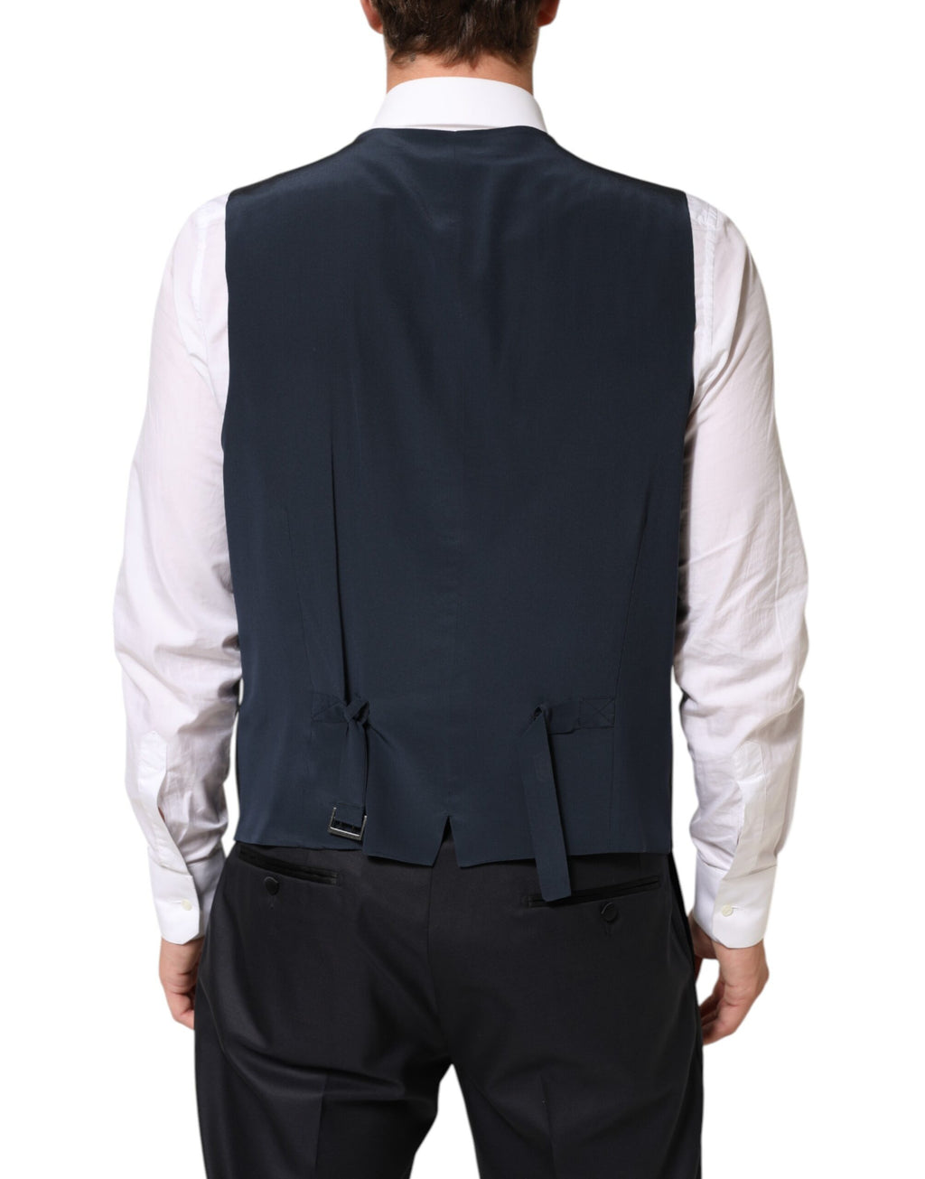 Costume trois pièces noir Dolce & Gabbana Martini avec deux boutons, costume élégant et sophistiqué pour homme.