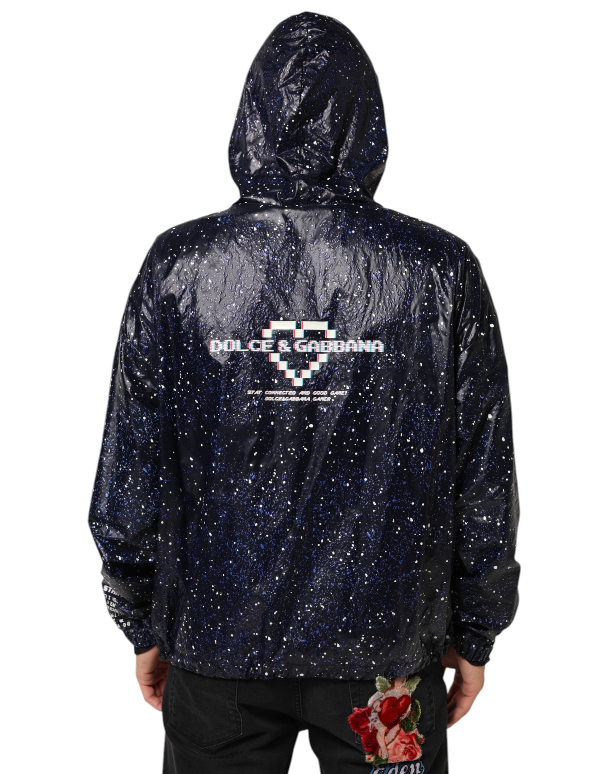 Sweat-shirt à capuche pour homme Dolce & Gabbana Blue D&G Game, sweat en coton avec logo sur la poitrine.
