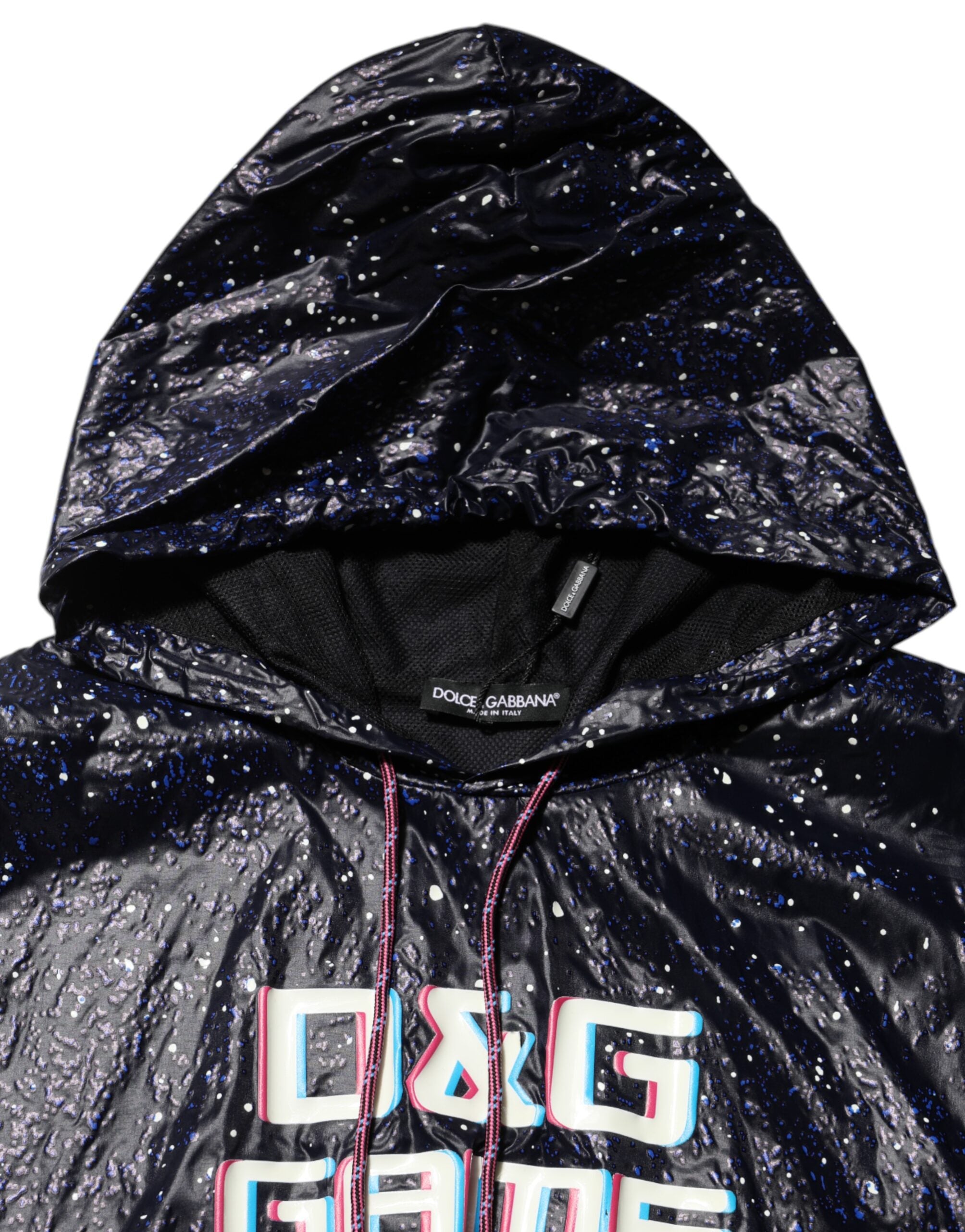 Sweat-shirt à capuche pour homme Dolce & Gabbana Blue D&G Game, pull en coton bleu avec logo Dolce & Gabbana visible.