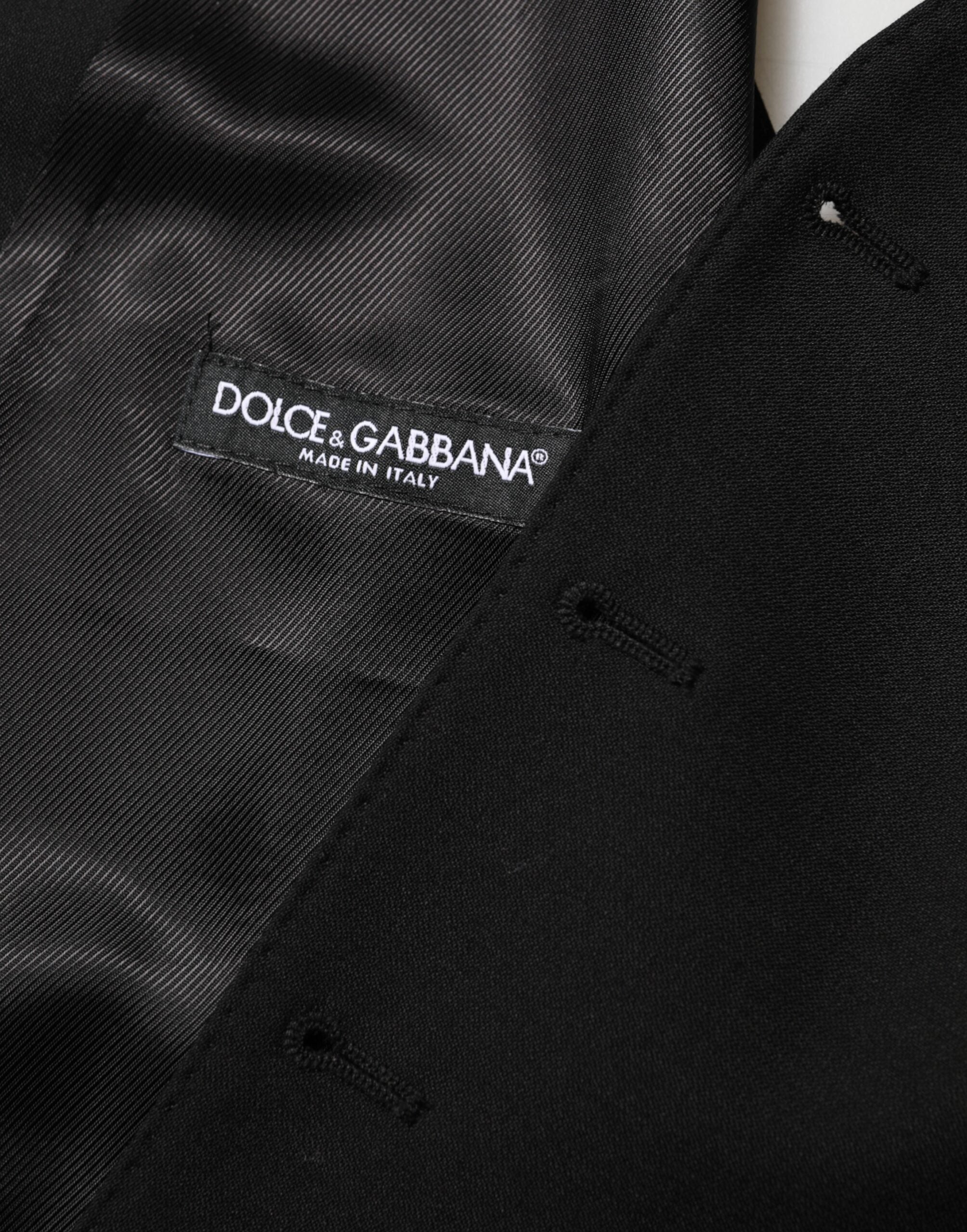 Gilet homme noir en laine Dolce & Gabbana, vêtement formel, veste sans manches élégante pour occasion spéciale.