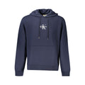Sweat-shirt homme Calvin Klein Blu en coton avec logo visible, décontracté et confortable, parfait pour le sport ou la détente.