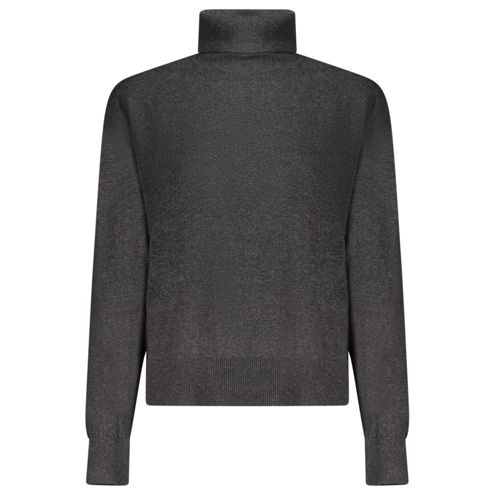 Pull à manches longues en coton noir pour femmes de la marque Pepe Jeans, vue de face.