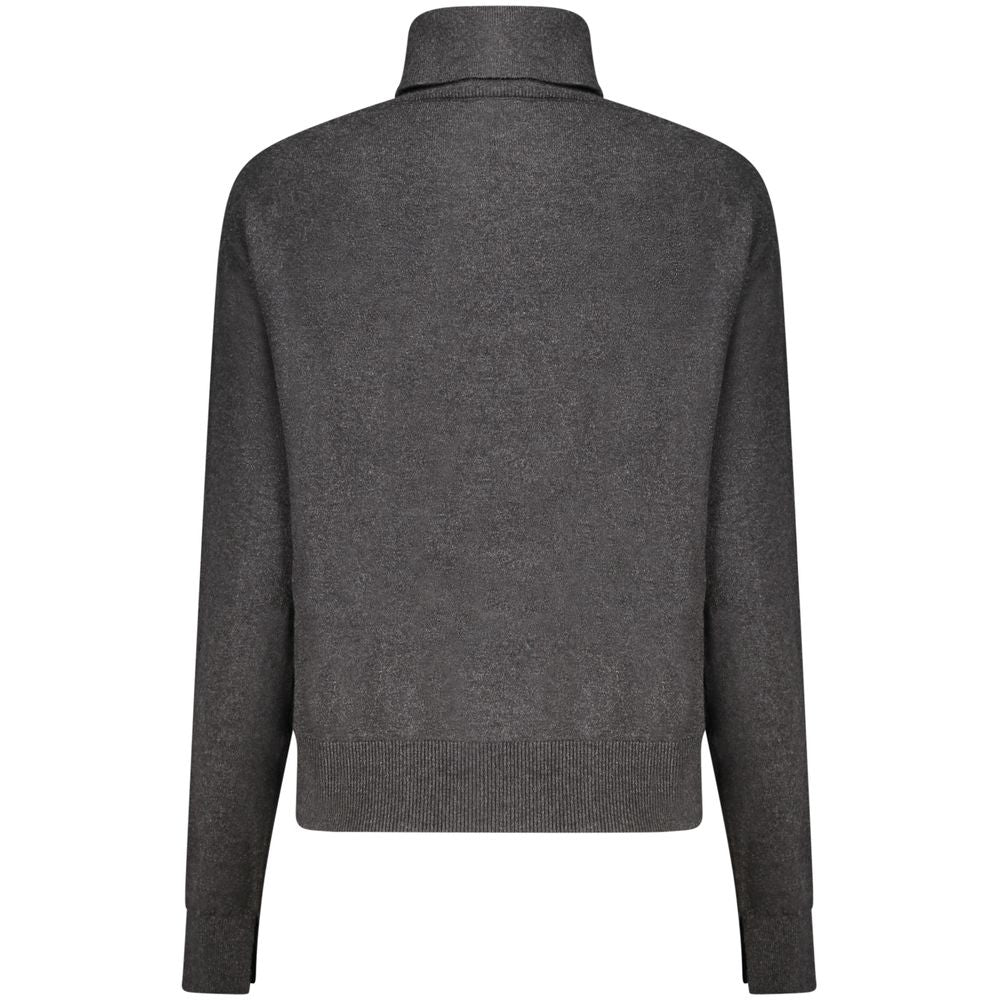 Pull à manches longues en coton noir pour femme de la marque Pepe Jeans, douceur et style décontracté.