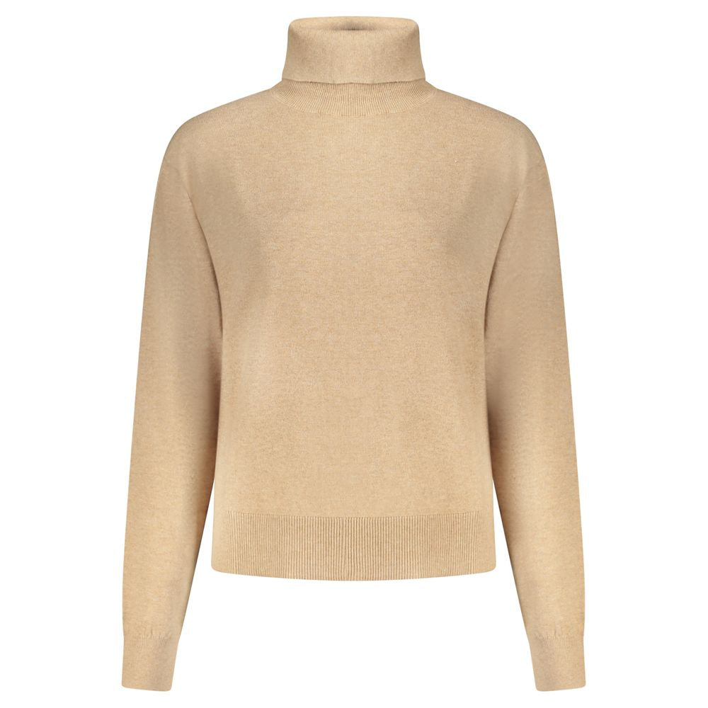 Pull en coton beige pour femmes de la marque Pepe Jeans, avec un design décontracté et un col rond.