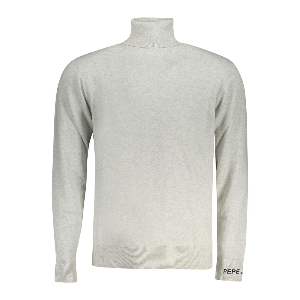 Pull pour homme Pepe Jeans en coton gris, sweat-shirt confortable avec col rond et logo discret, idéal pour un style décontracté.