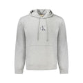 Sweat-shirt gris en coton pour homme de Calvin Klein avec capuche, mode décontractée et confort moderne.