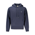 Sweat à capuche bleu en coton pour homme de Calvin Klein, vue de face avec logo visible sur la poitrine.