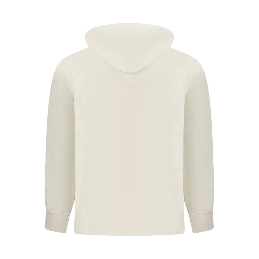 Sweat à capuche beige en coton pour homme de la marque Calvin Klein, vue de face avec détails du tissu.