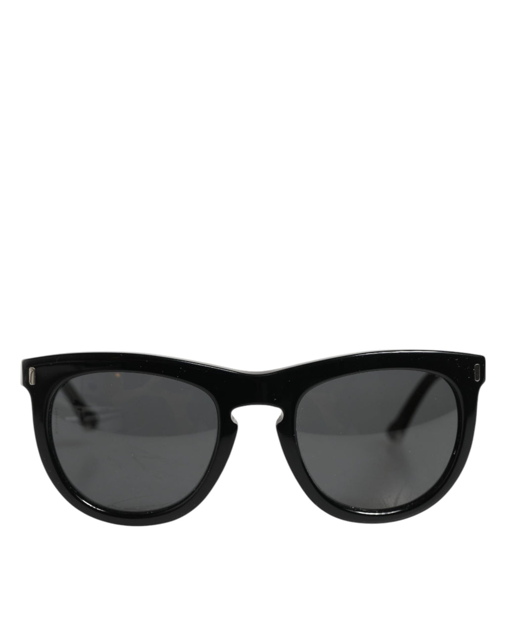 Lunettes de soleil Dolce & Gabbana DG4281, monture ronde noire, entièrement cerclée, mode élégante et sophistiquée.