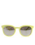 Lunettes de soleil Dolce & Gabbana DG4324 avec monture jaune et verres miroir réfléchissants, style élégant et moderne