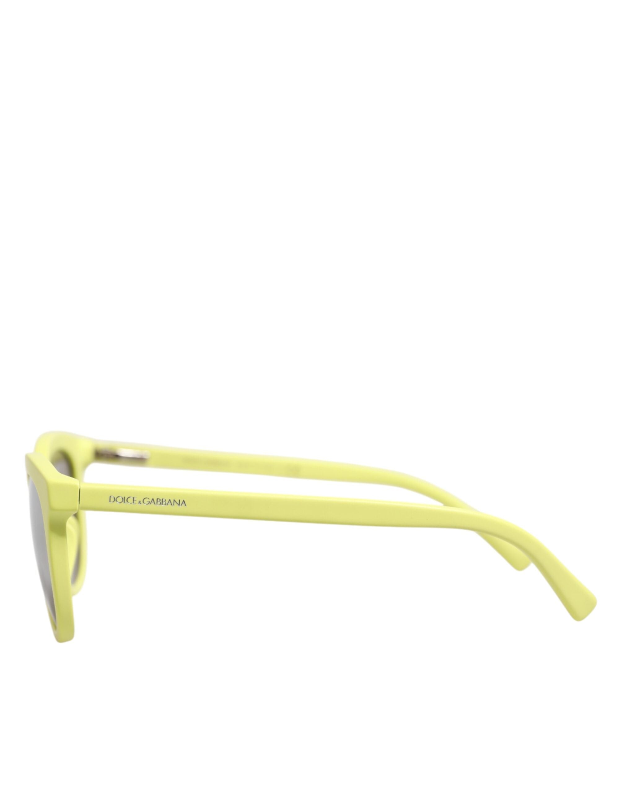 Lunettes de soleil Dolce & Gabbana DG4324 avec monture jaune et verres miroirs élégants.