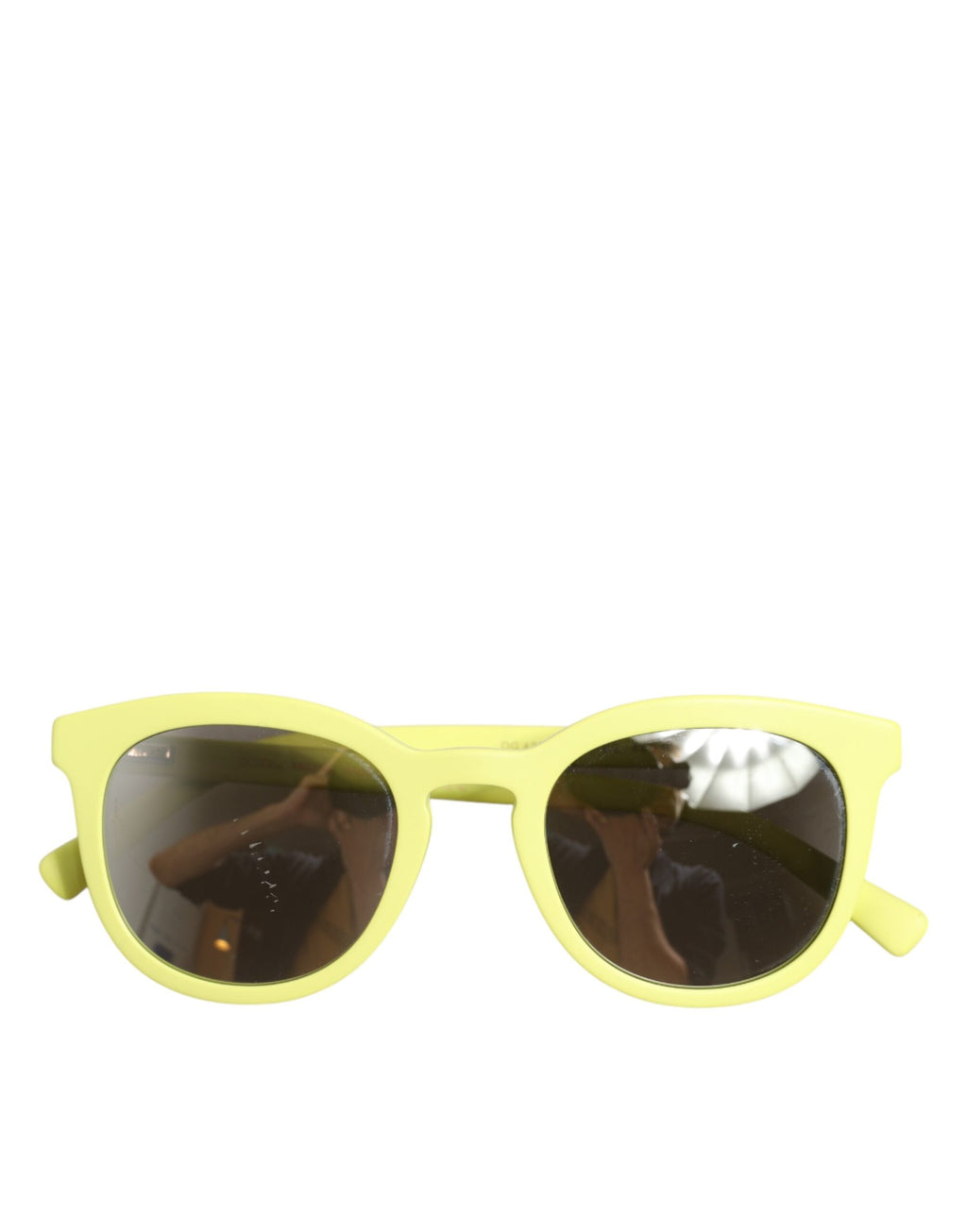 Lunettes de soleil Dolce & Gabbana DG4324 avec monture jaune et verres miroir, lunettes de soleil élégantes pour homme et femme