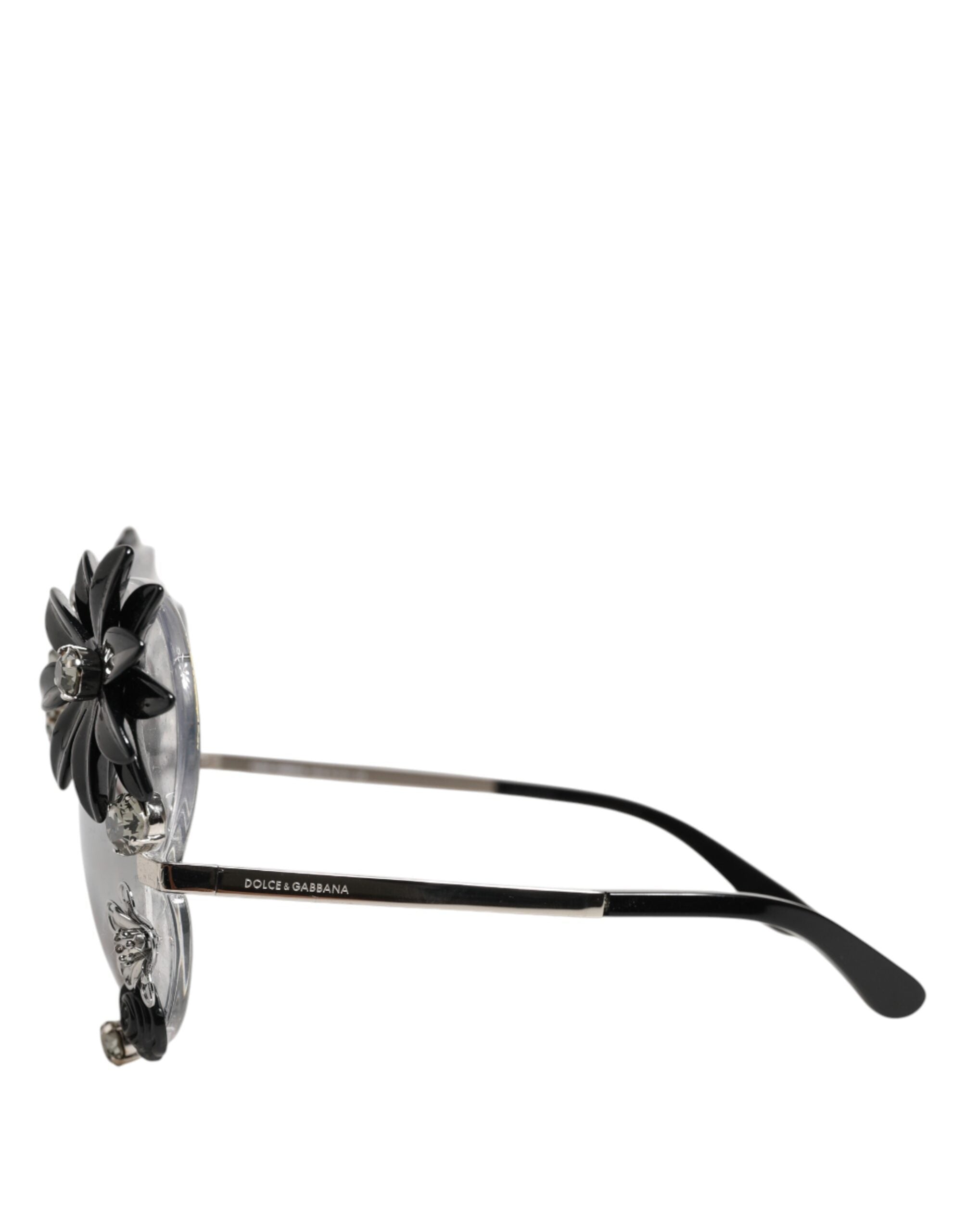 Lunettes de soleil rondes transparentes Dolce & Gabbana DG4292 avec fleurs en cristal, style élégant et sophistiqué