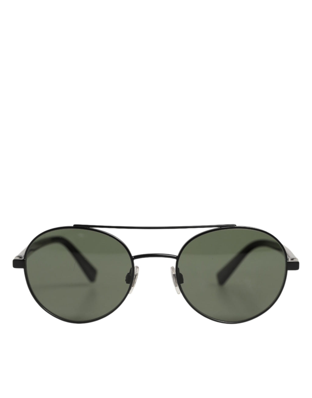 Lunettes de soleil Dolce & Gabbana en acier noir mat avec lentilles grises, cadre élégant et moderne.