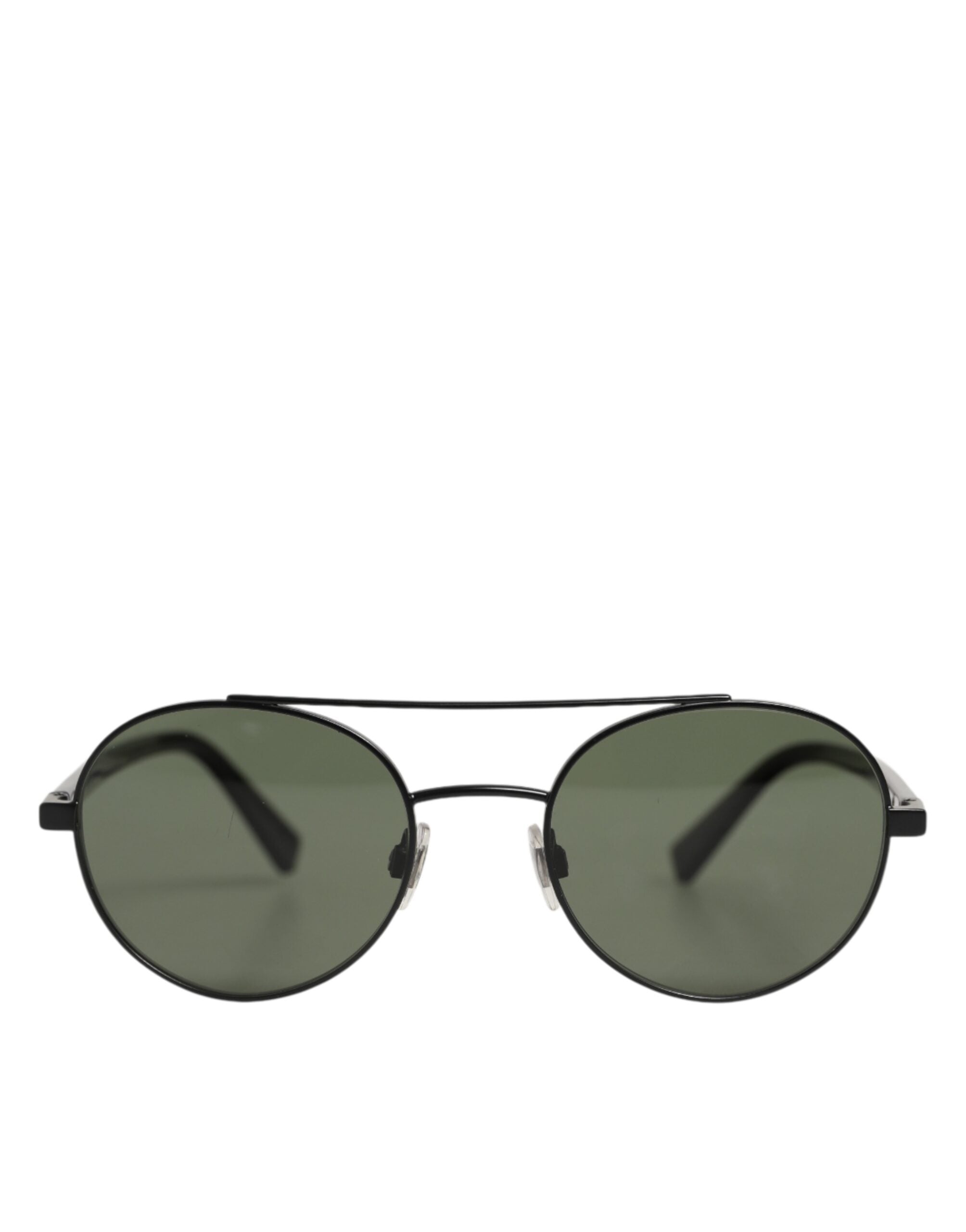Lunettes de soleil Dolce & Gabbana en acier noir mat avec lentilles grises, cadre élégant et moderne.