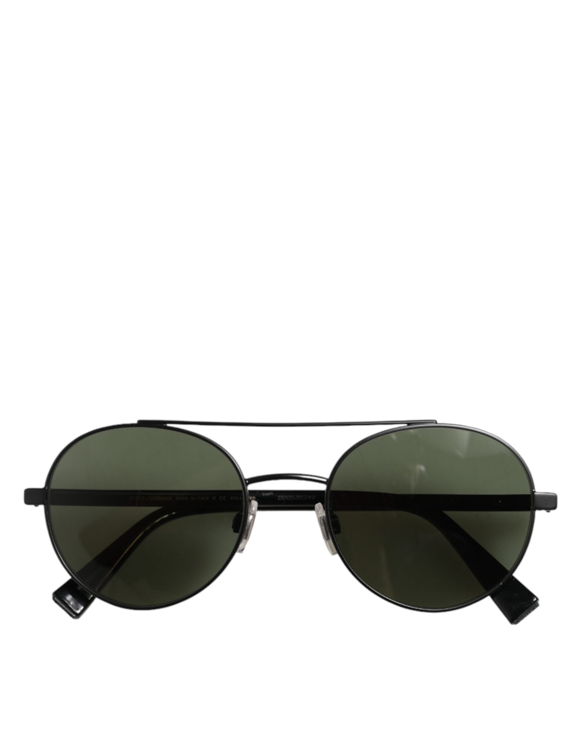 Lunettes de soleil Dolce & Gabbana avec monture en acier noir mat et verres gris, style élégant et moderne