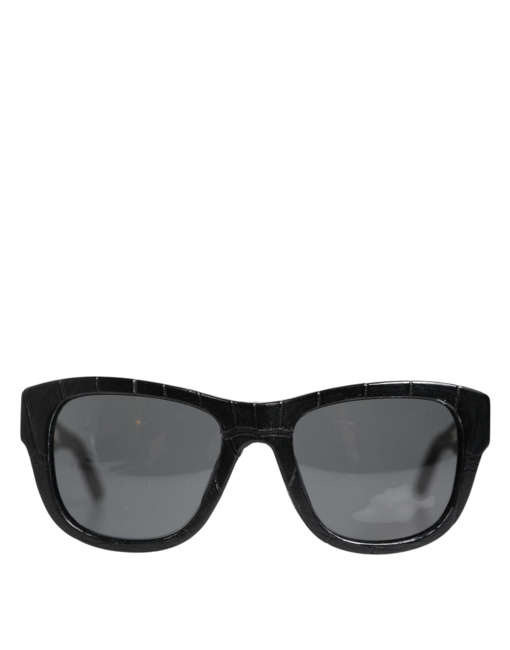 Lunettes de soleil Dolce & Gabbana DG4177 avec monture en cuir noir et verres teintés, style moderne et élégant.