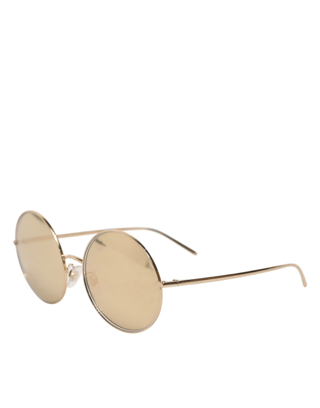 Lunettes de soleil rondes en métal doré Dolce & Gabbana avec monture élégante et verres teintés, pour un style sophistiqué.