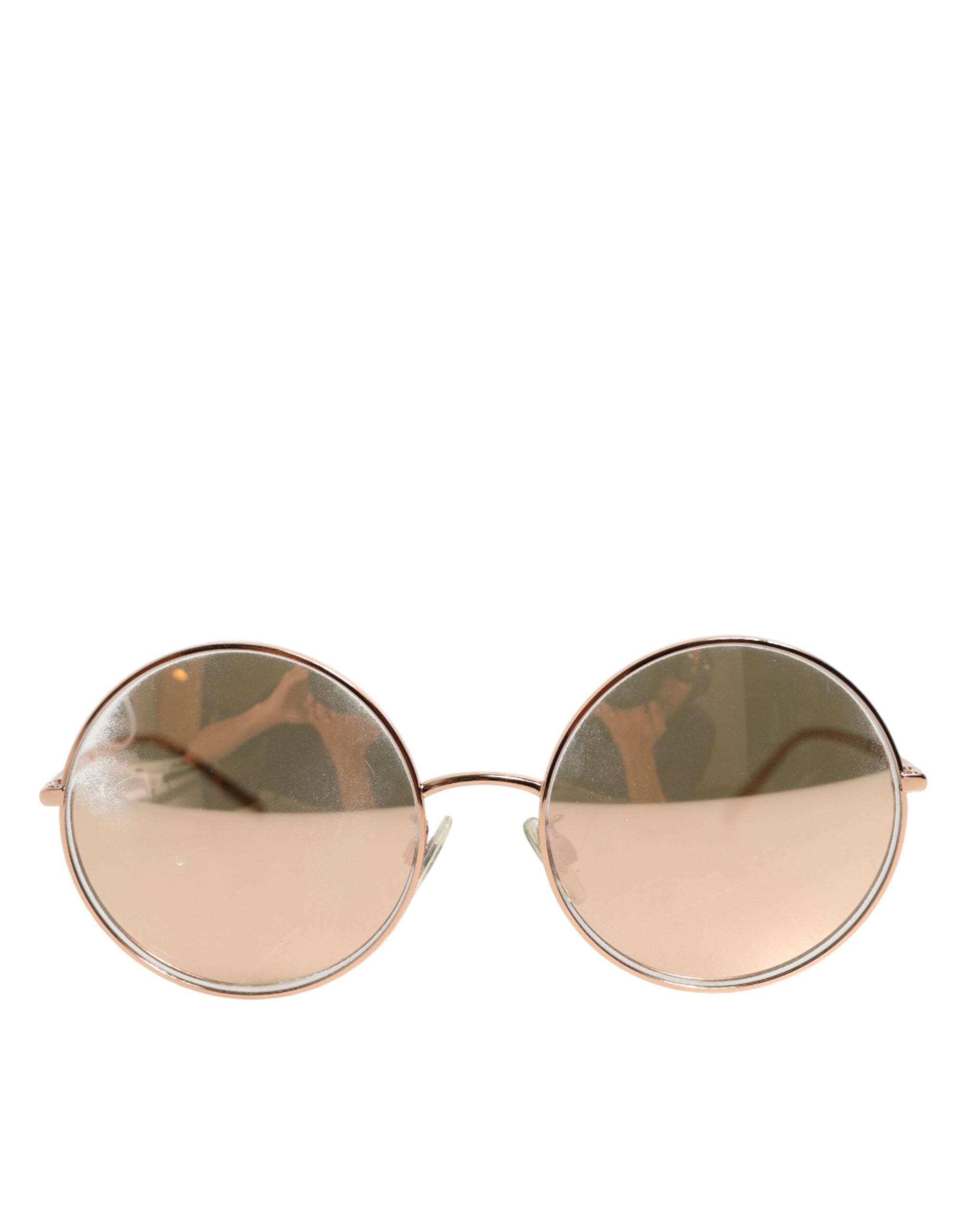 Lunettes de soleil rondes en métal doré Dolce & Gabbana DG2215K, monture élégante et design moderne.