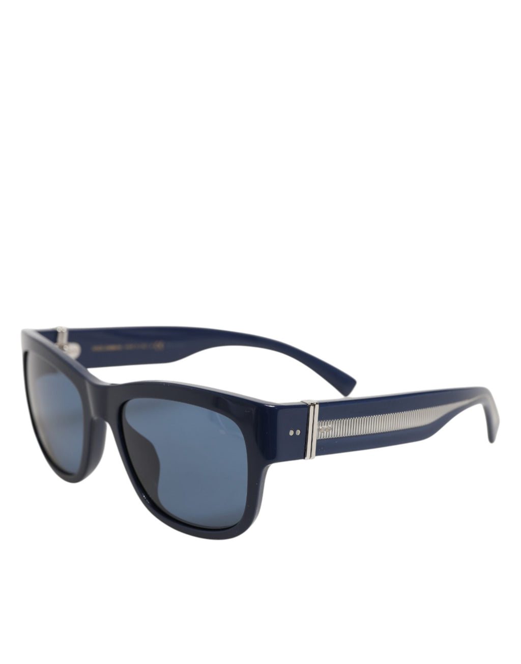 Lunettes de soleil Dolce & Gabbana avec monture en acétate bleue et verres polarisés, style élégant et moderne.
