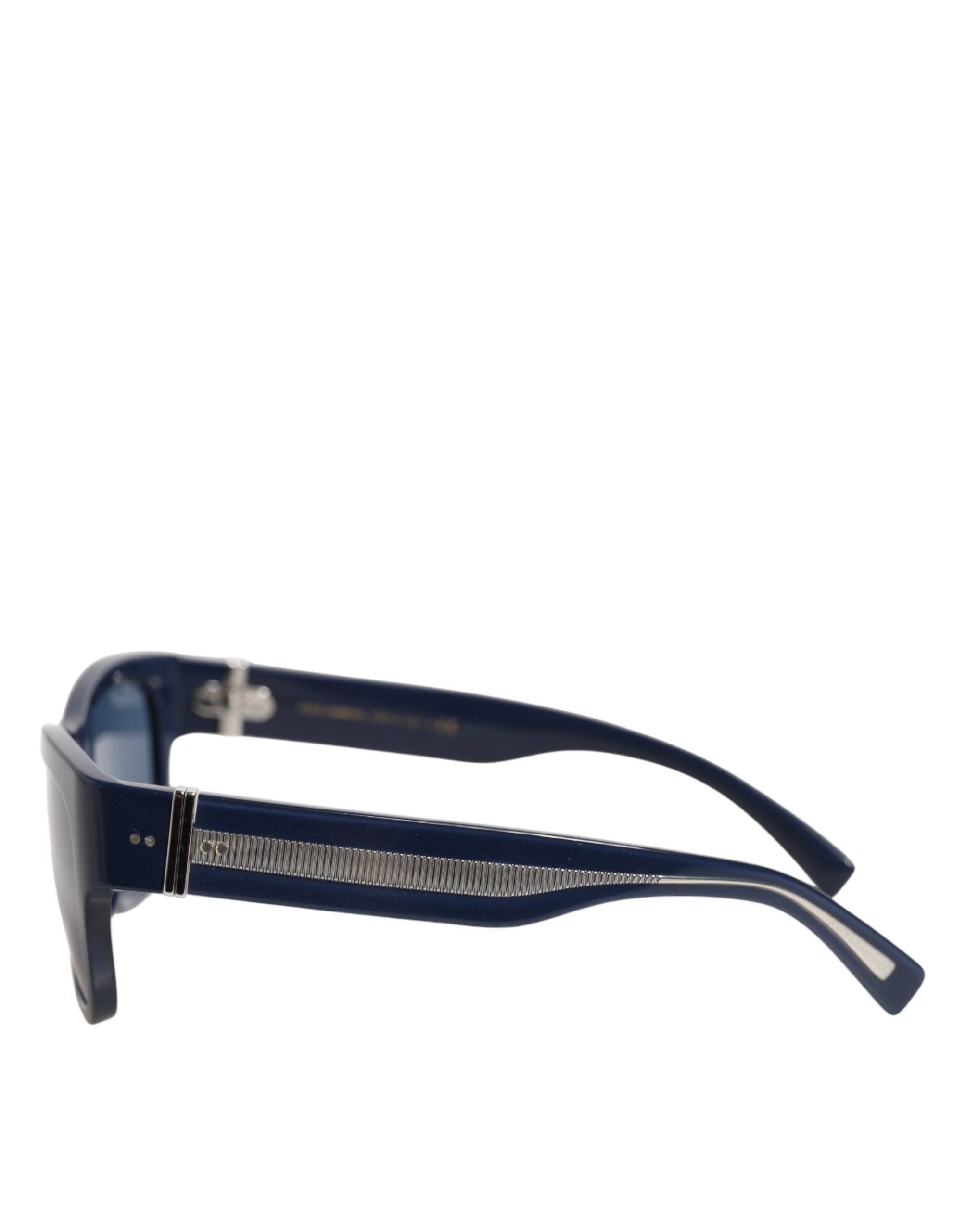 Lunettes de soleil Dolce & Gabbana avec monture en acétate bleue et verres polarisés, style élégant et moderne.