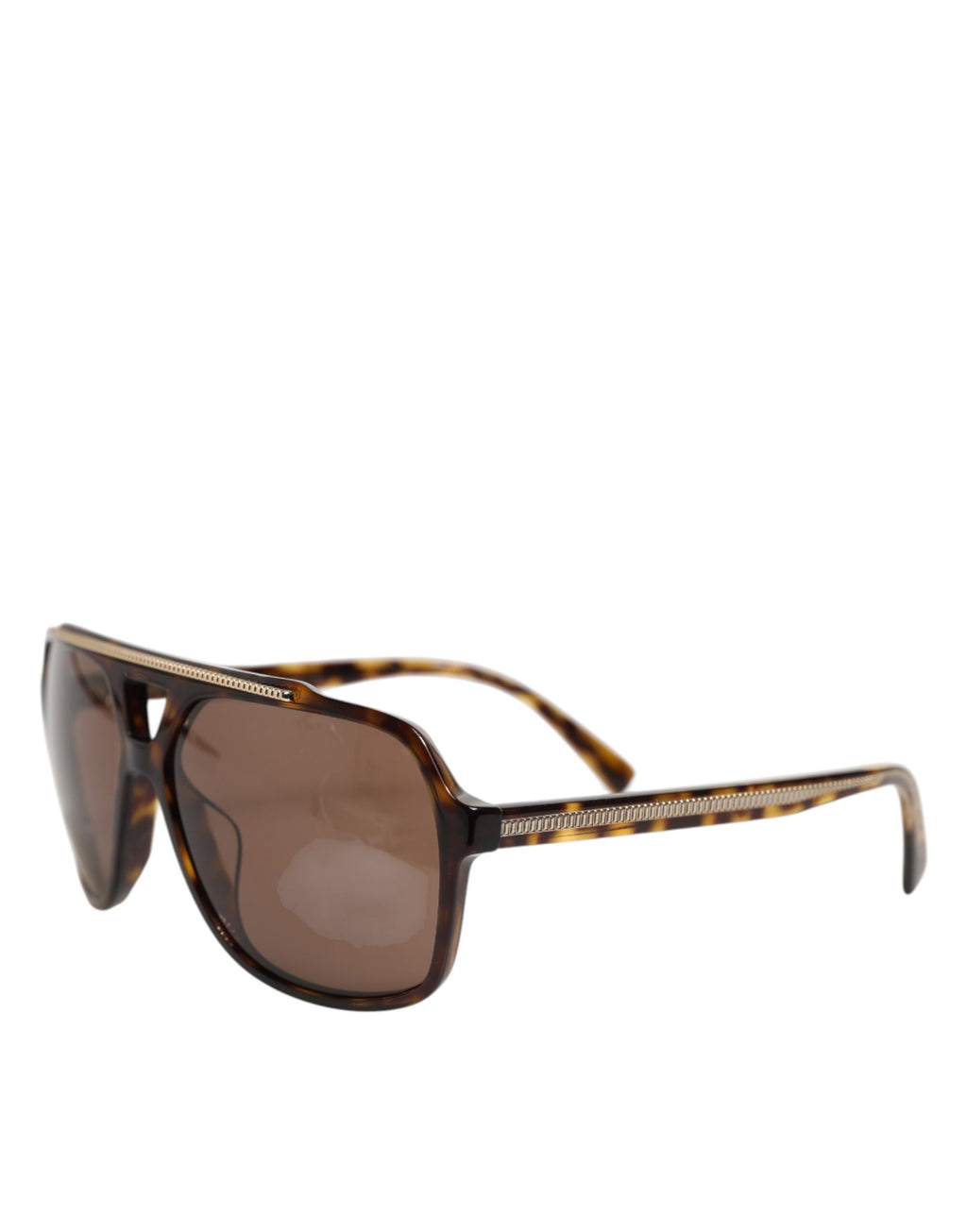 Lunettes de soleil Dolce & Gabbana monture pilote en acétate écaille de tortue brun foncé.