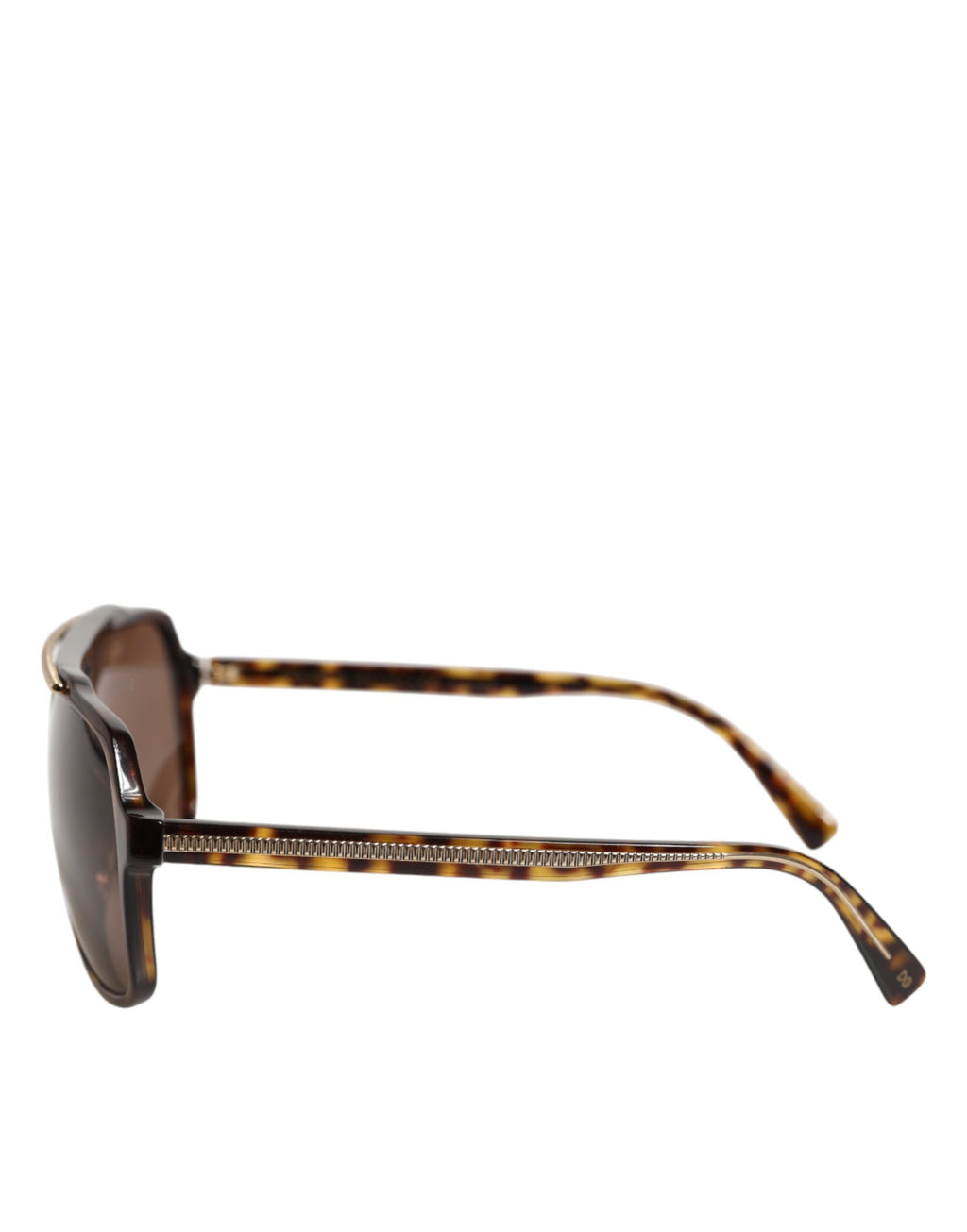 Lunettes de soleil Dolce & Gabbana à monture pilote en acétate écaille de tortue brun foncé.