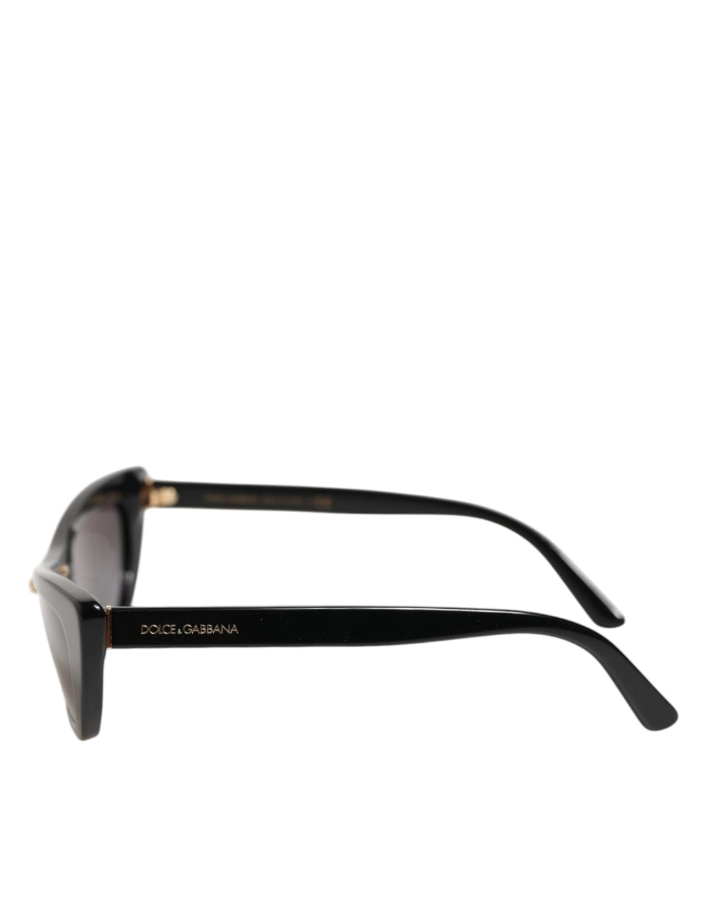 Lunettes de soleil Dolce & Gabbana Re-Edition DNA avec monture œil de chat noire et design élégant.