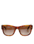 Lunettes de soleil rondes Dolce & Gabbana DG4338F marron avec monture complète en acétate, style Havana.