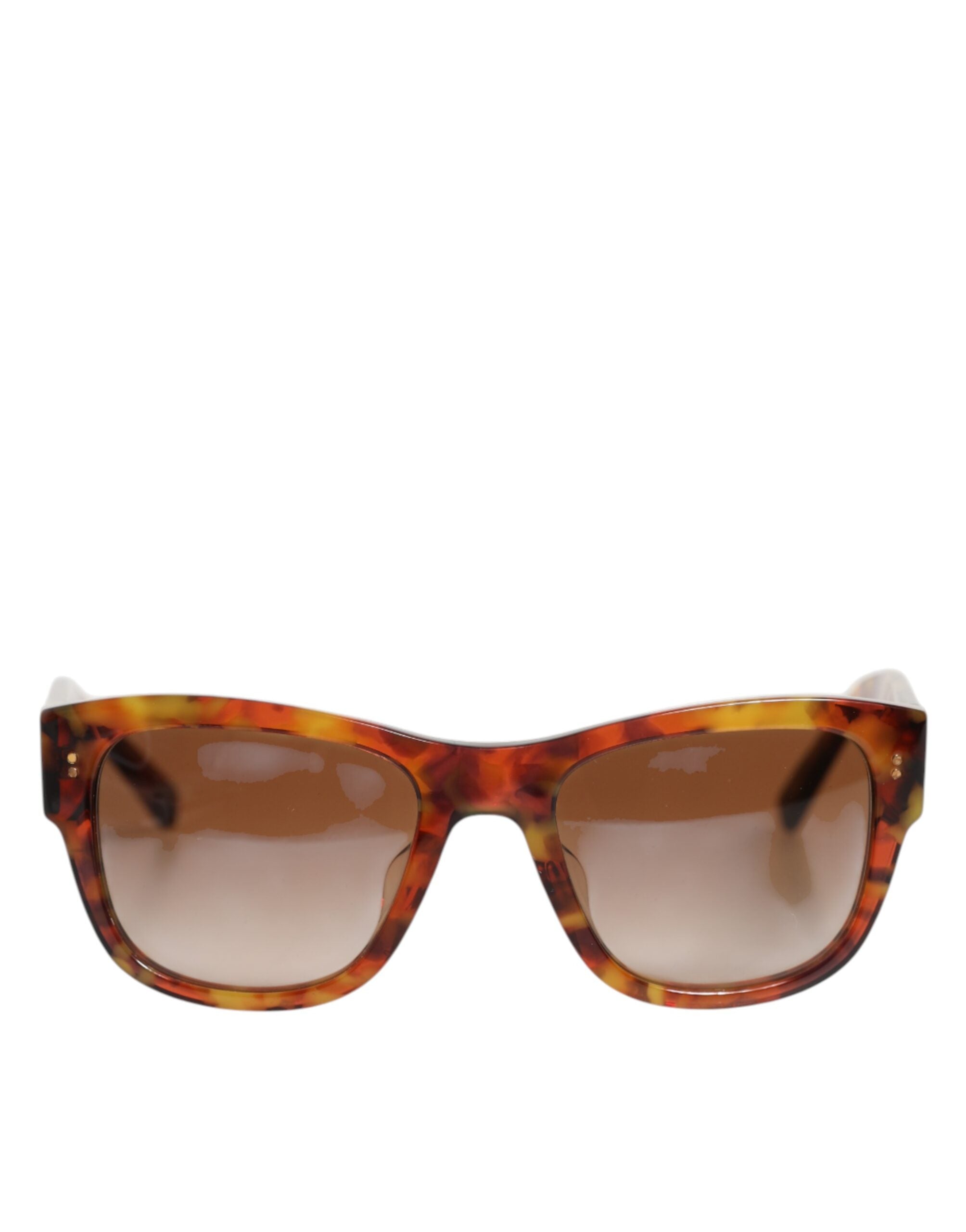 Lunettes de soleil rondes Dolce & Gabbana DG4338F marron avec monture pleine en métal, verres de style havane.