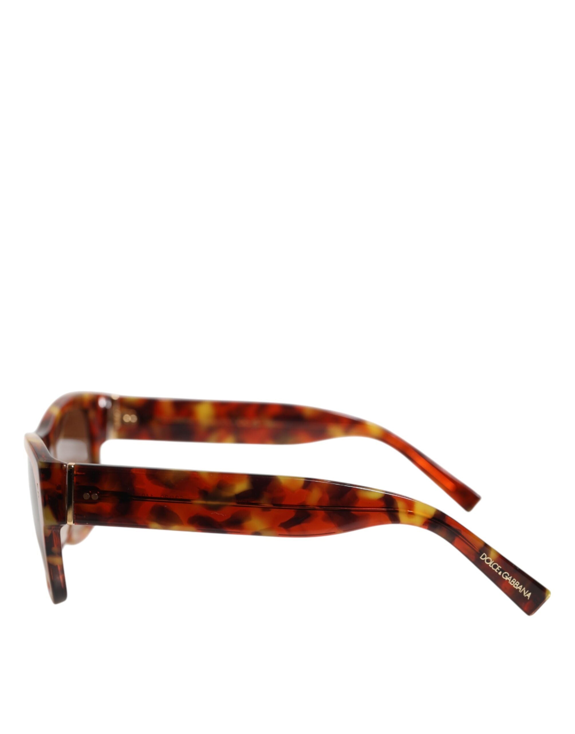 Lunettes de soleil rondes Dolce & Gabbana DG4338F marron avec monture complète en métal, verres de teinte Havana.