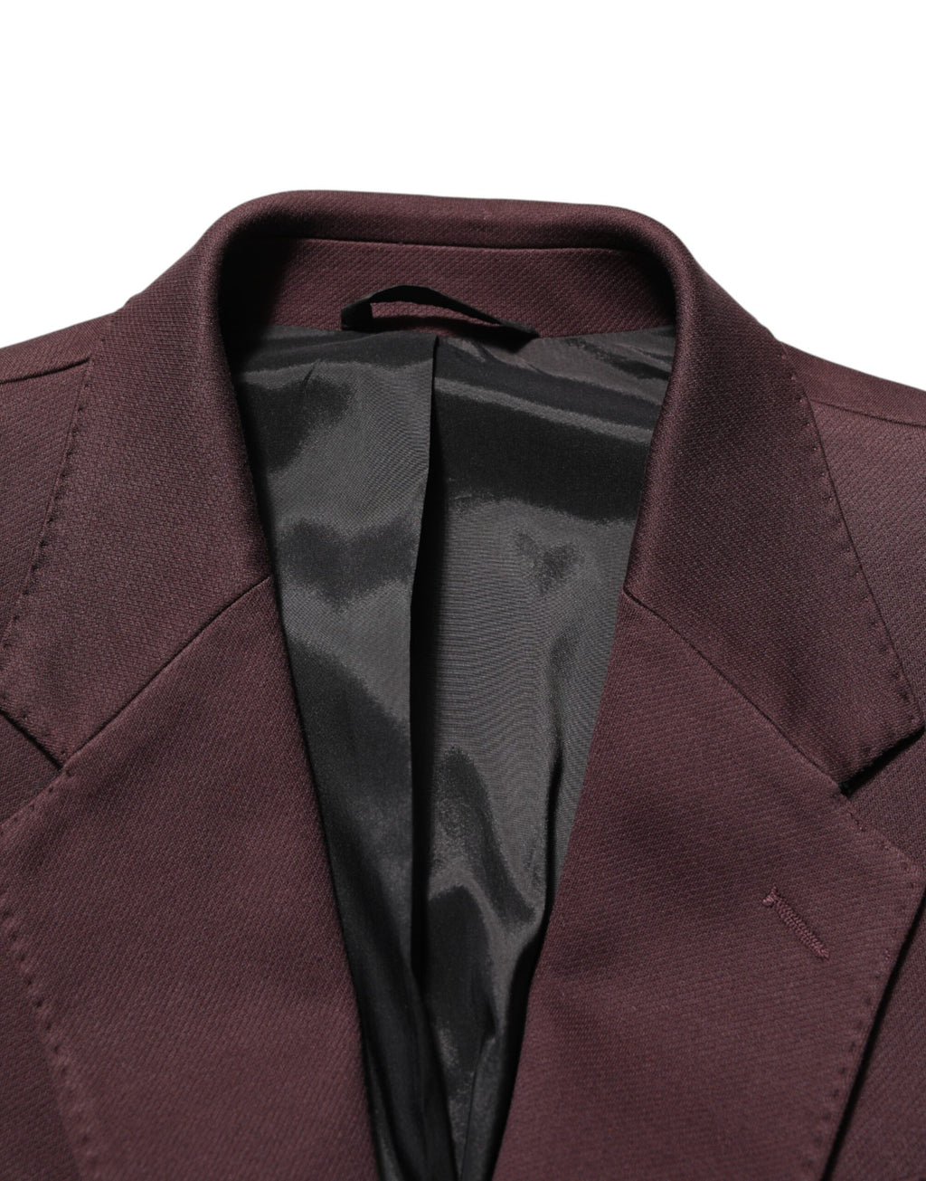 Veste blazer Dolce & Gabbana en coton marron bordeaux avec deux boutons, style élégant et sophistiqué.