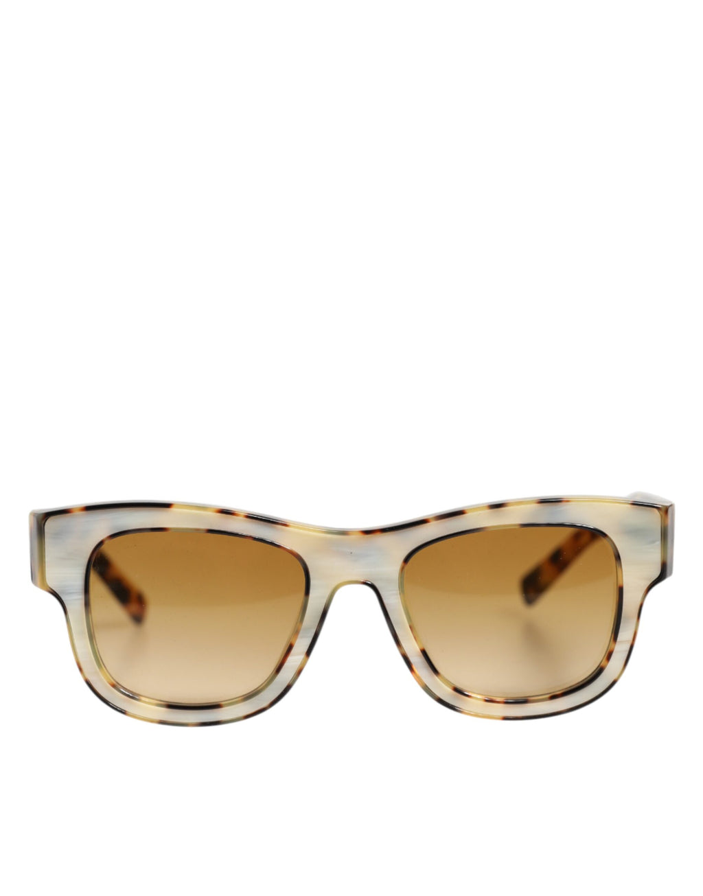 Lunettes de soleil Dolce & Gabbana DG4379F en acétate blanc à dégradé façon tortue, style élégant et classique