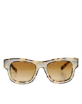 Lunettes de soleil Dolce & Gabbana DG4379F en acétate blanc à dégradé façon tortue, style élégant et classique