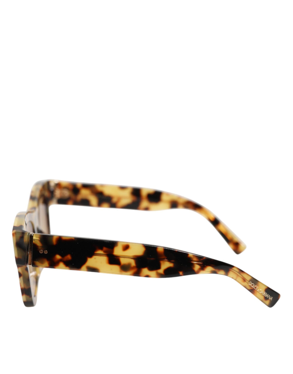 Lunettes de soleil Dolce & Gabbana DG4379F en acétate blanc à motif tortue dégradé, style élégant et sophistiqué.