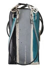 Sangle en cuir bleu Dolce & Gabbana pour téléphone avec poche et porte-cartes, croix sur le corps, élégante et pratique.