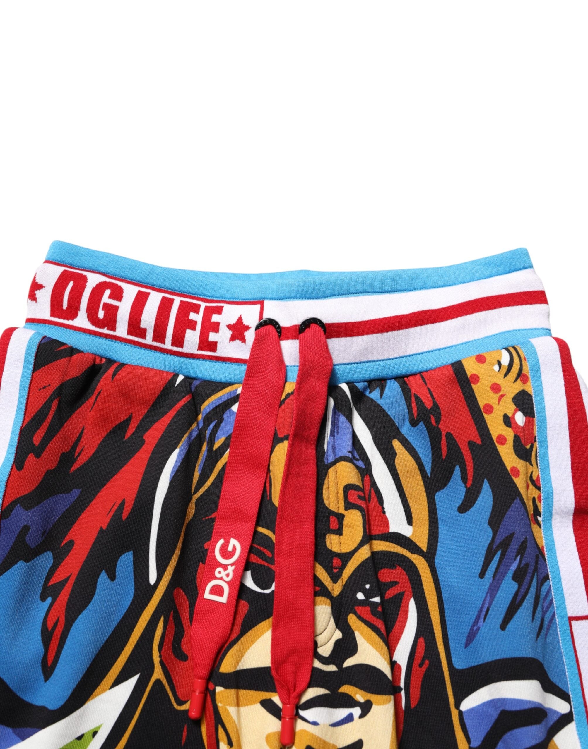 Shorts bermuda homme Dolce & Gabbana Captain Sicily multicolores avec motif coloré, style élégant et décontracté.