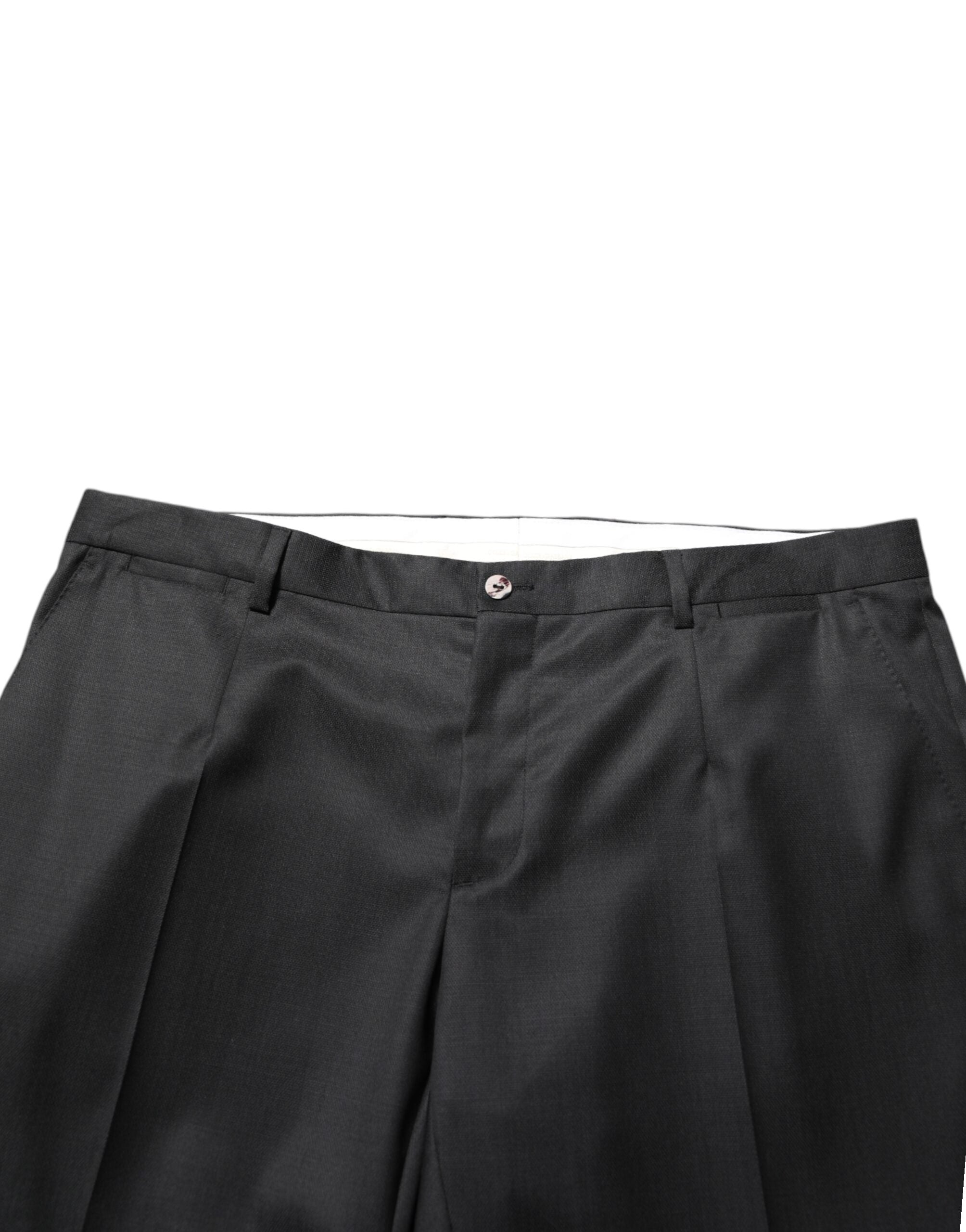 Pantalon formel en laine noire Dolce & Gabbana pour homme, pantalon élégant et classique.